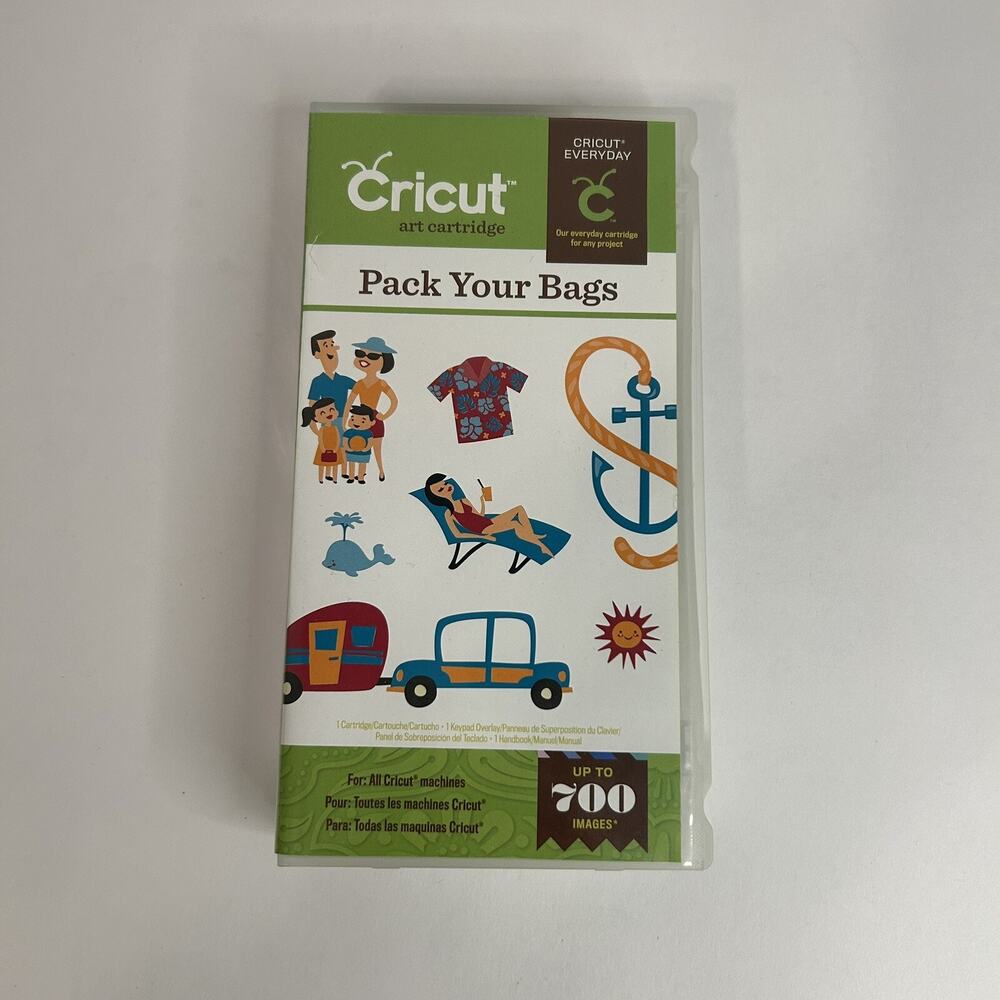 Cricut PACK YOUR‎ BAGS Vacation Shapes Cartridge 2000930 NEW Opened Box